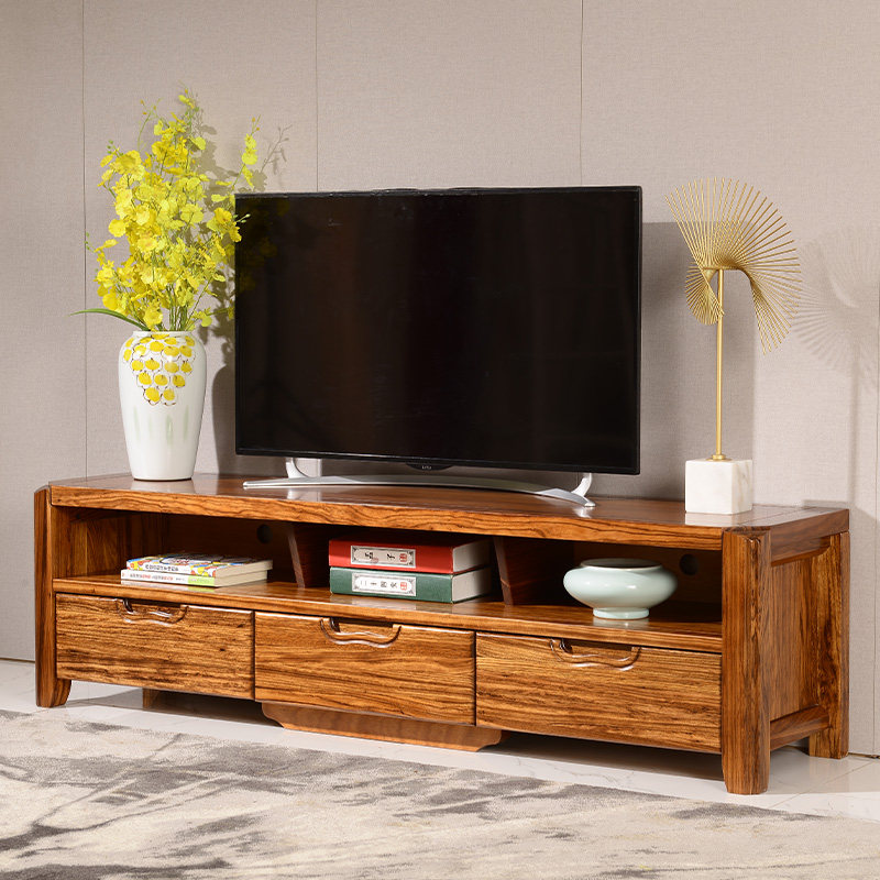 Ukkinmu 1 8m TV cabinet 1 6m full solid wood 2 m dwarf cabinet modern Chinese - style living room combination TV cabinet