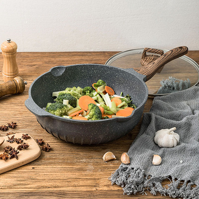 加厚麦饭石不粘锅煎家用麦石小炒锅