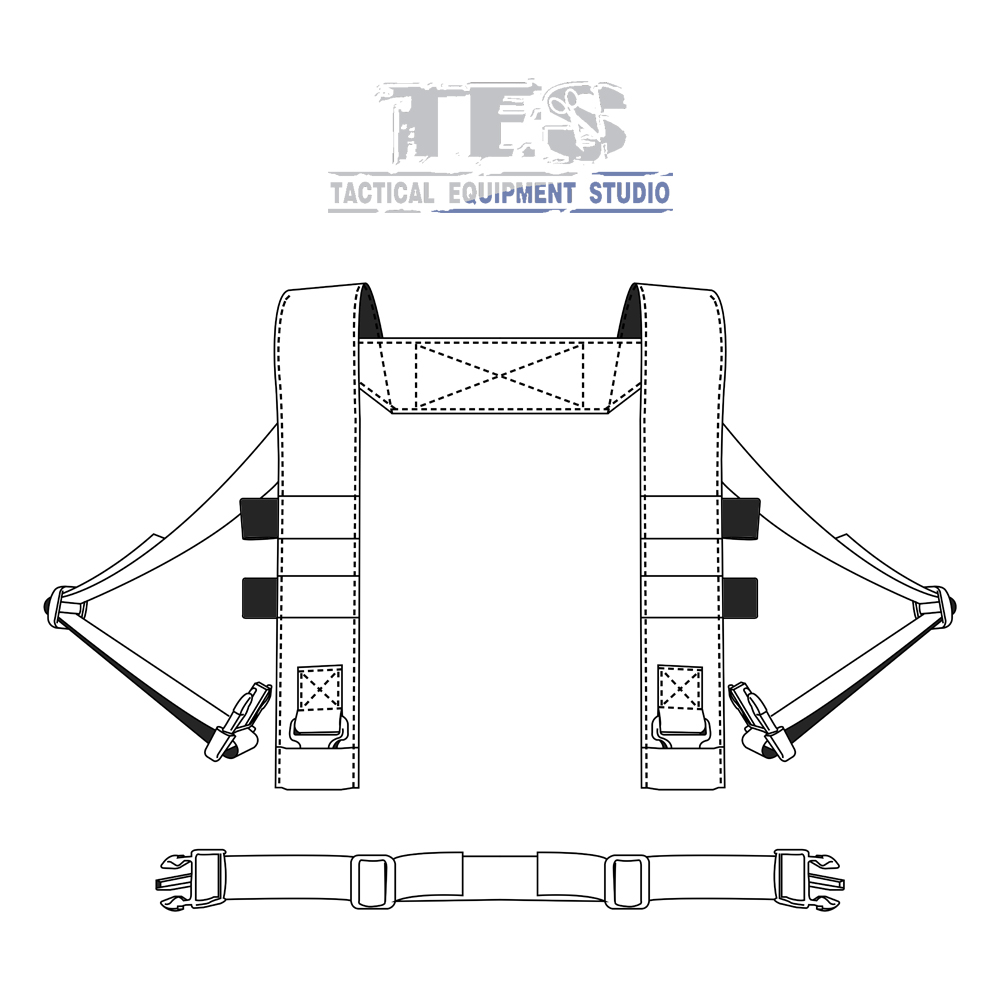 TES chest hanging braces MK3 MK4 tactical chest hanging H braces belt D3 belly shoulder strap-Taobao