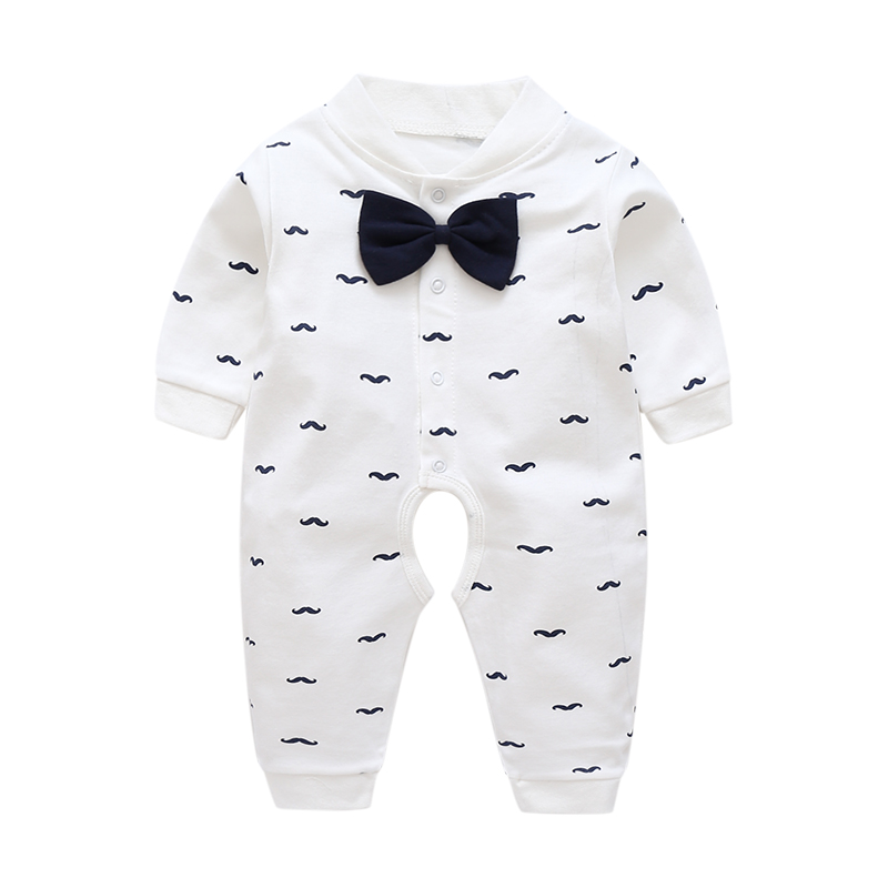 Baby open gear jumpsuit mùa xuân và mùa thu nam và nữ Baby cotton dài tay romper pyjama sơ sinh haber 0-2 tuổi bộ quần áo liền thân cho bé