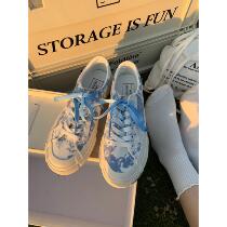 Tie-dyed niche canvas shoes children summer thin wild 2021 Korean version of the new small white shoes ins tide