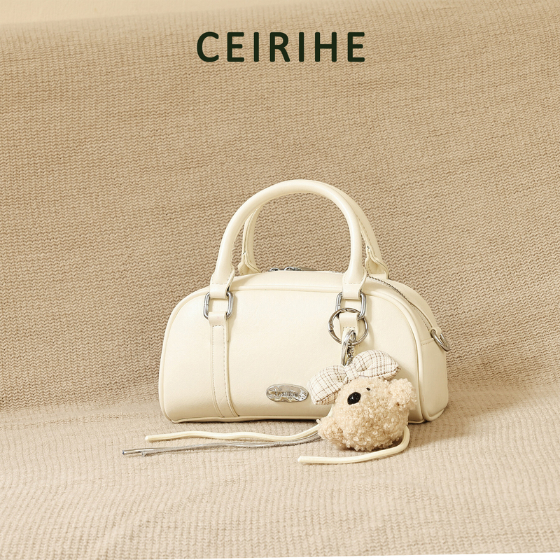 Ceirihe Niche Design Genuine Leather Handbag Boston Bag for Women 2026 New Style High-End Shoulder Crossbody Bag Ceirihe Niche Design Genuine Leather Handbag Boston Bag for Women 2026 New Style High-End Shoulder Crossbody Bag