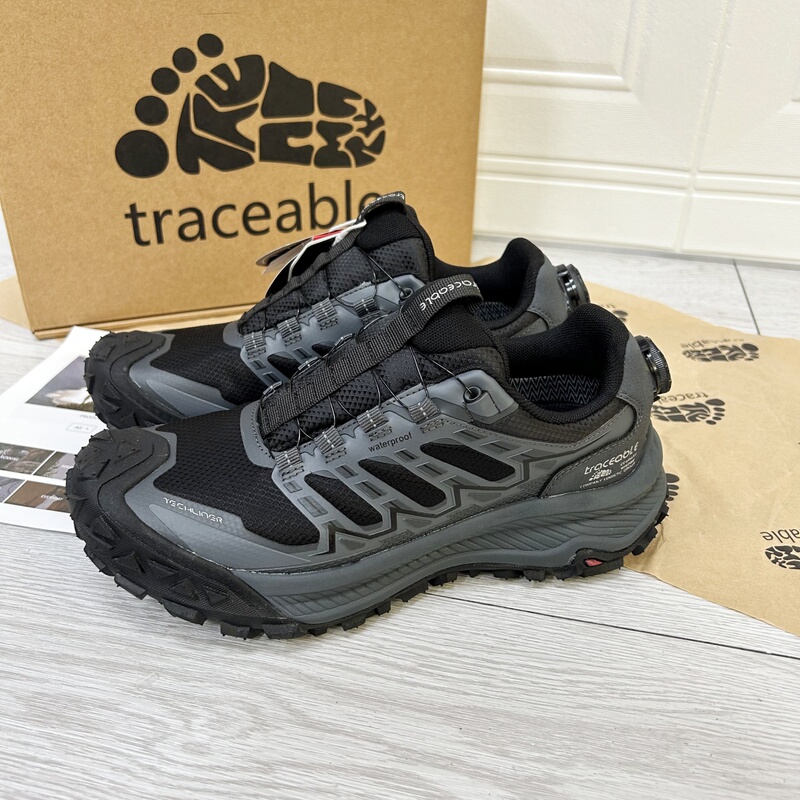 Foreign Trade Export to Canada, Water-Repellent Rotating Buckle Hiking and Trail Running Shoes, Non-Slip, Wear-Resistant, Shock-Absorbing Running Shoes