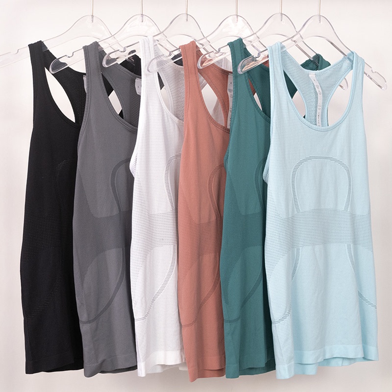 Lulu-Style High-Quality Spring and Summer Pure Cotton Sleeveless Vest, Quick-Drying, Sweat-Absorbent, Breathable, Racerback Fitness Sports Yoga Wear