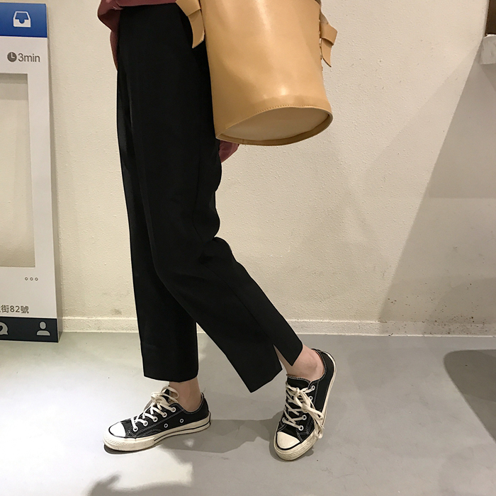 Design Sense Western Dress Pants Large Size Women Fat Mm Cross Thigh Thick Pants Pear Shape Slim Fit Straight student slim fit 100 lap