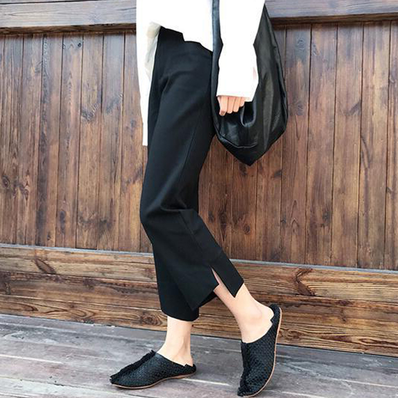 Pear-shaped fat mm girl in spring wearing large-code pants suit pants suit pants for lewd thighs