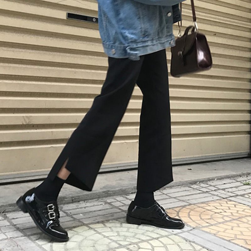 Large size women's clothing Fat sister Less-age Conspicuese Slim fit for hip thigh thick pants casual loose straight cylinder Pants Tide