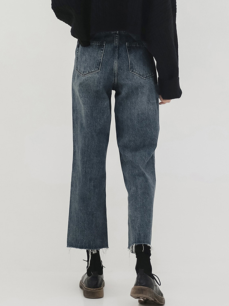 Large-yard women pants loose jeans fat sister mm pear shaped body pants appears thin little straight tube fat