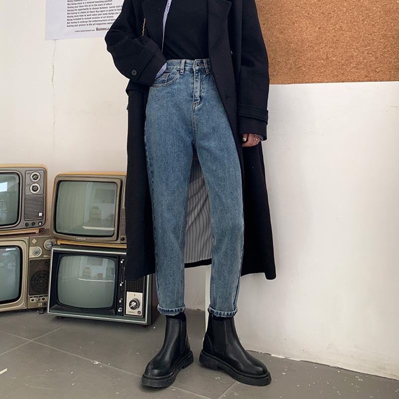 Large Size Women Dress Fat Sister Mm Jeans 2022 Slim Fit Pants Children Thighs Thick Loose High Waisted Kharen Pants Tide