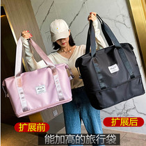 Ultra Light Bag Large Capacity Travel Bag Lady Folding Casual Pure Color Luggage Zipper Single Shoulder Bag Inclined Satchel Handbag