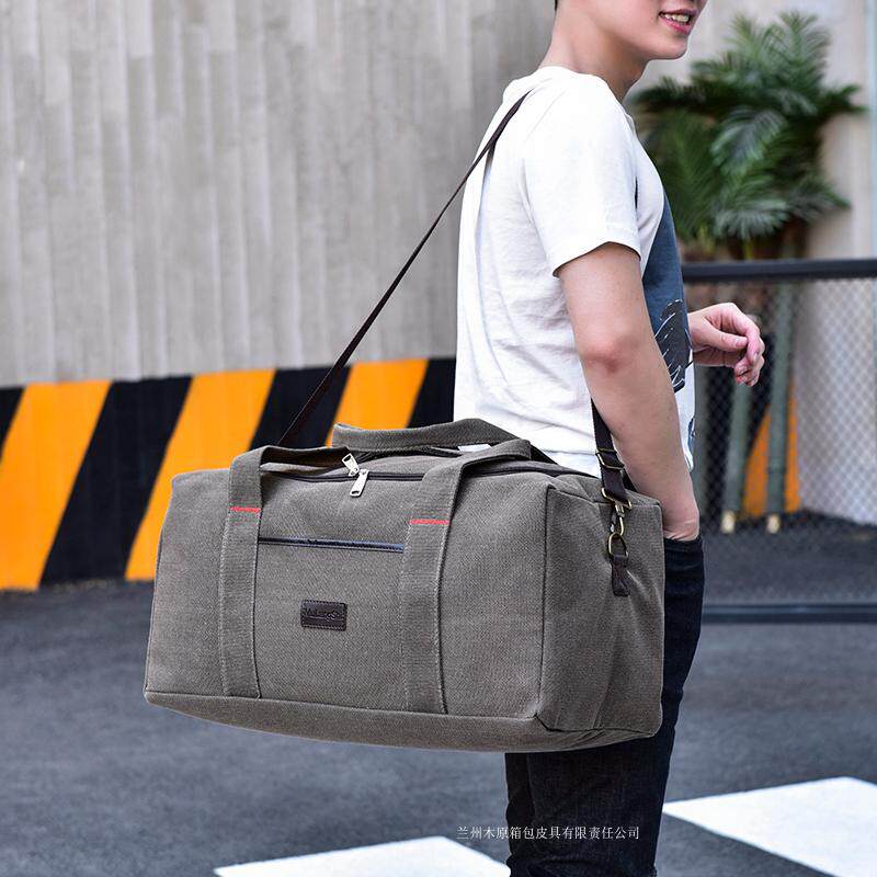Light Jane approximately large capacity Canvas Hand Luggage Bag Out of a large bag Men's work Home clothes Clothing Bag handbag Tied bag
