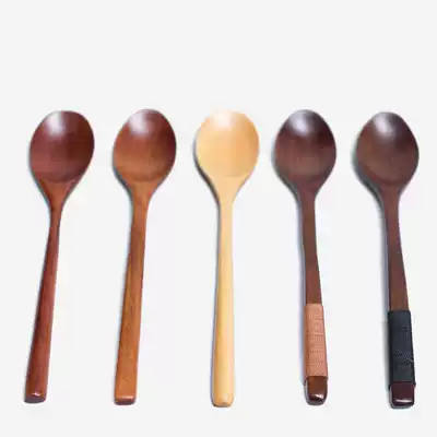 Japanese long-handled wooden spoon large eating Spoon soup spoon extended mixing spoon enzyme honey spoon cooking spoon