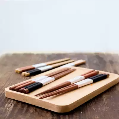 Japanese-style tied pointed chopsticks Natural wooden wrapped wooden chopsticks Japanese wooden chopsticks Portable tableware Sushi chopsticks