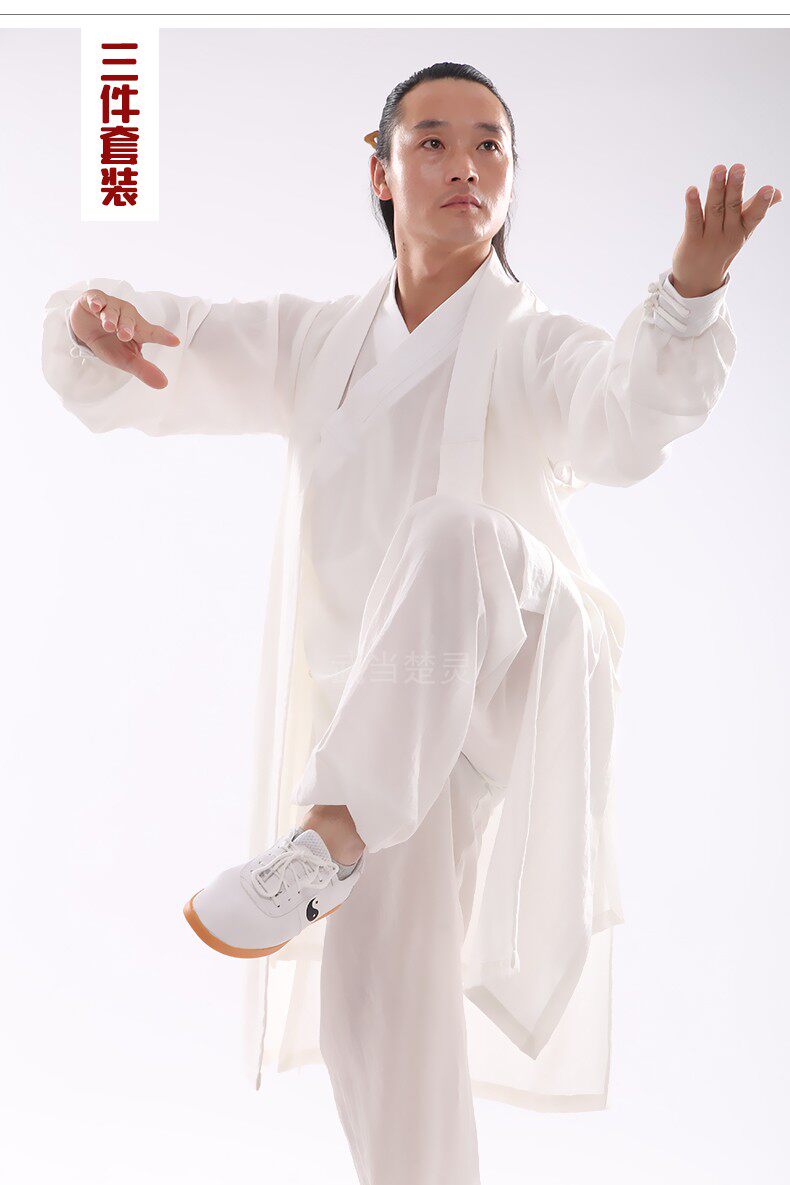 форма для Тай-Чи 三件套装太极服武术养生服男女士长袍道士服装道袍练功服茶服汉服