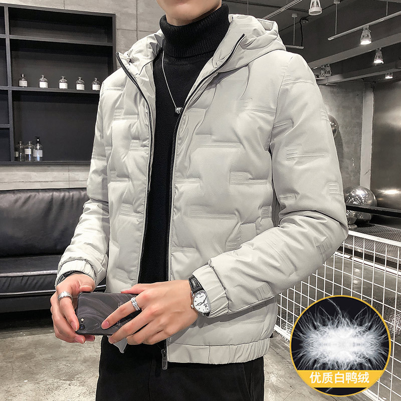 Off-Season Men's Trendy Short down Jacket 2025 Winter New Lightweight Warm White Duck down Hooded Coat for Men