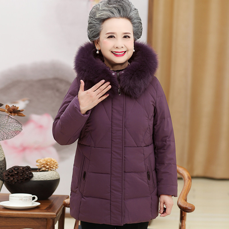 中老年人冬装女棉衣外套60岁70妈妈羽绒棉服老人衣服奶奶加厚棉袄