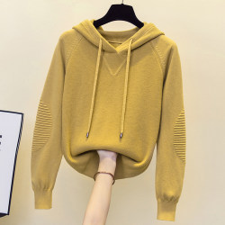 Export foreign trade high-end women's clothing first-line brand counter goods autumn long-sleeved large size hooded sweater tops for women