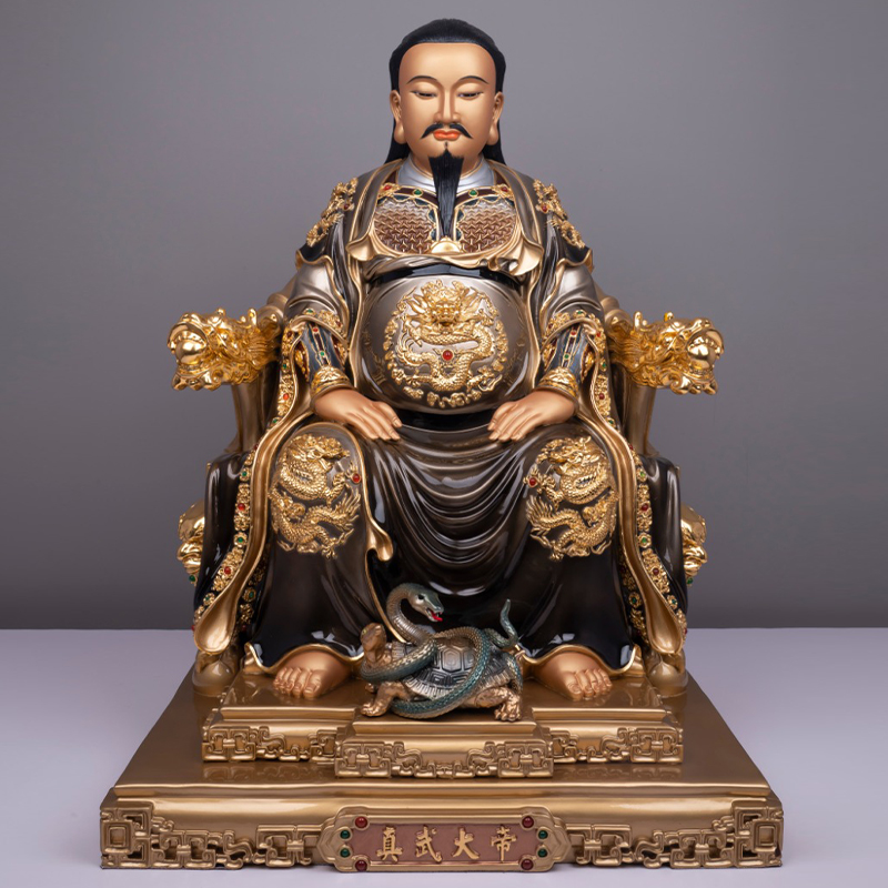 纯铜心经自在观音摆件高档描金观世音菩萨办公室装饰品佛像工艺品