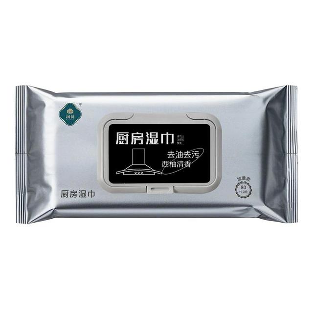润荷厨房清洁湿巾除油去油一次性抹布90抽厨房湿巾纸不伤手