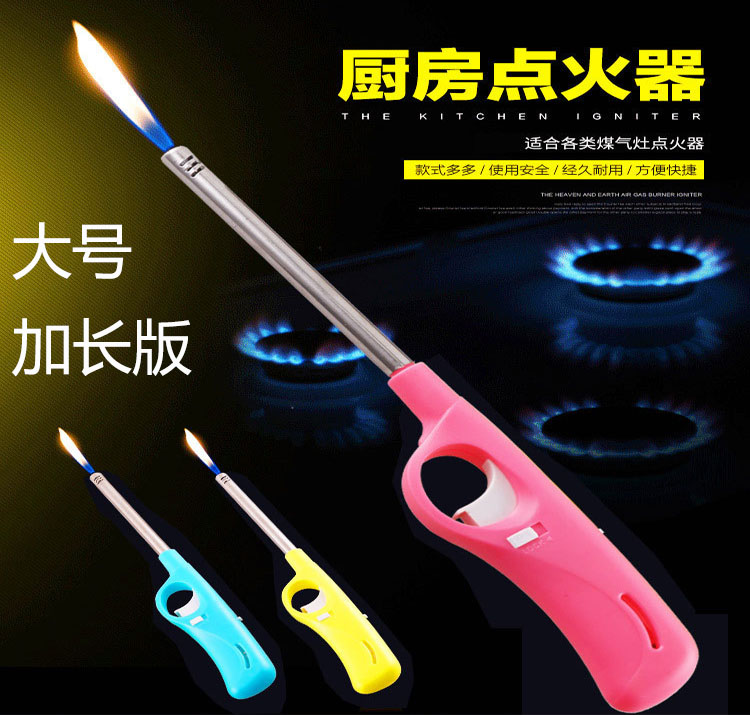 Open Fire Ignition Gun Electronic Ignitor Gas Cooker Kitchen Lengthened Lighter Candle Ignition Stick