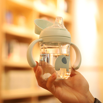 Infant duckbill cup Learn to drink anti-choking 6 months drinking water training cup Cute drinking bottle with scale baby straw