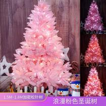 Large cherry blossom Christmas tree pink ins internet celebrity luminous encrypted Christmas decorations package 1 5m1 8 meters