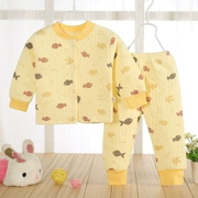 Bộ đồ lót trẻ em bằng vải cotton cho bé trai và bé gái mùa thu Quần áo cotton đôi cotton mùa xuân và mùa thu cotton ba lớp