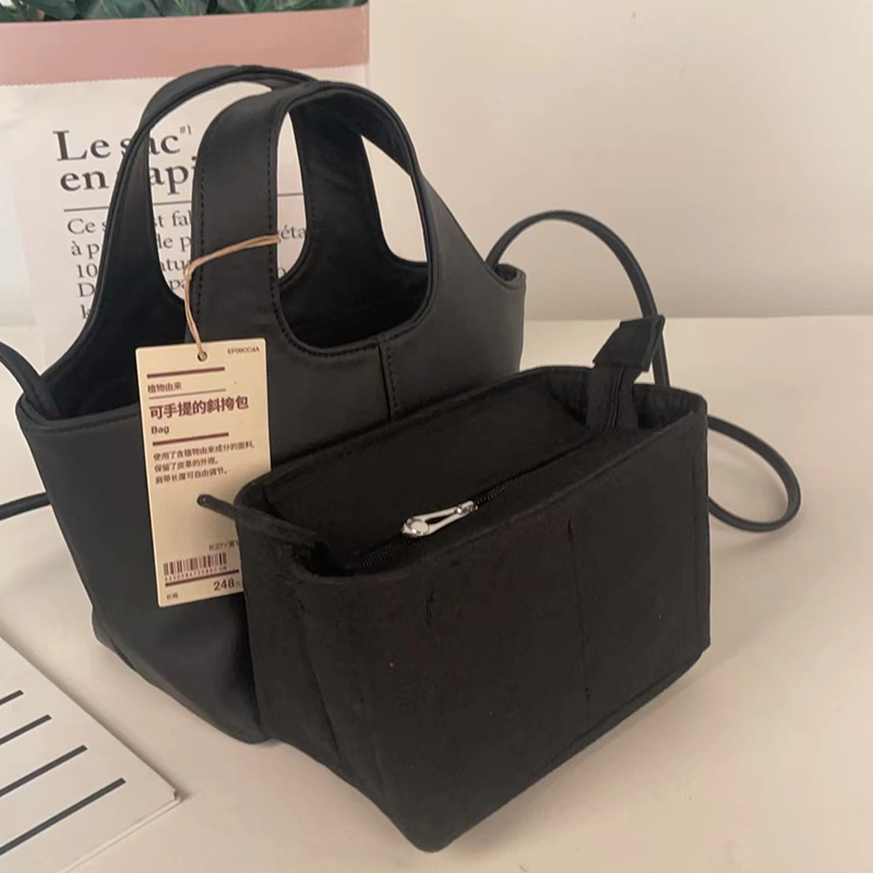 無印良品の植物由来のメッセンジャーバッグ、ライナー、サポート、裏地、超軽量、ジッパー付き収納バッグ、ミディアムバッグに適しています