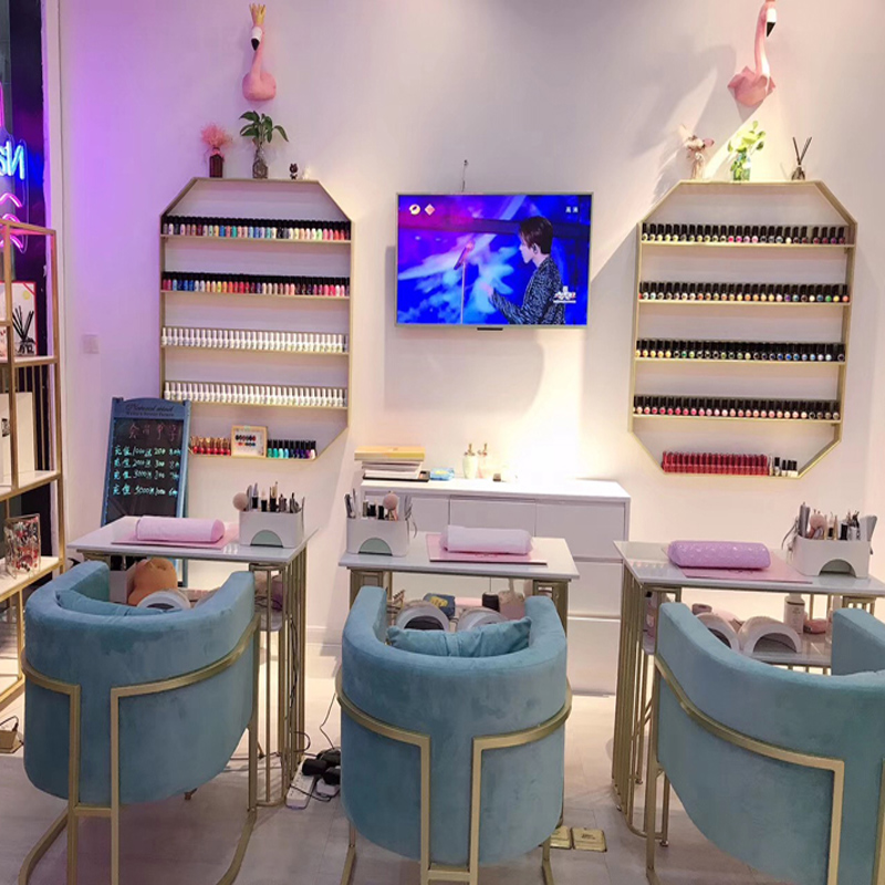 In light luxury nail tableNordic marble net red single-person nail nail shop desk and chair suit