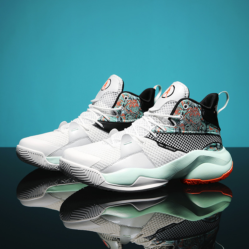 Pike Morphology Extremely Flashy Basketball Shoes Men's Spring Tai Chi Sneakers Male Students Wear and shock absorbing midcylinder Real combat sneakers