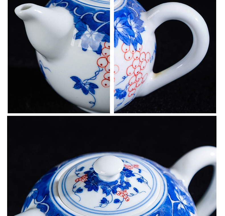 Single pot of jingdezhen ceramic teapot kung fu tea set white porcelain tea little teapot