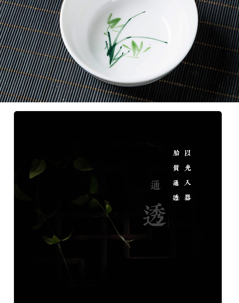 Jingdezhen ceramic hand - made sample tea cup blue kung fu tea master cup personal cup single cup cup small bowl