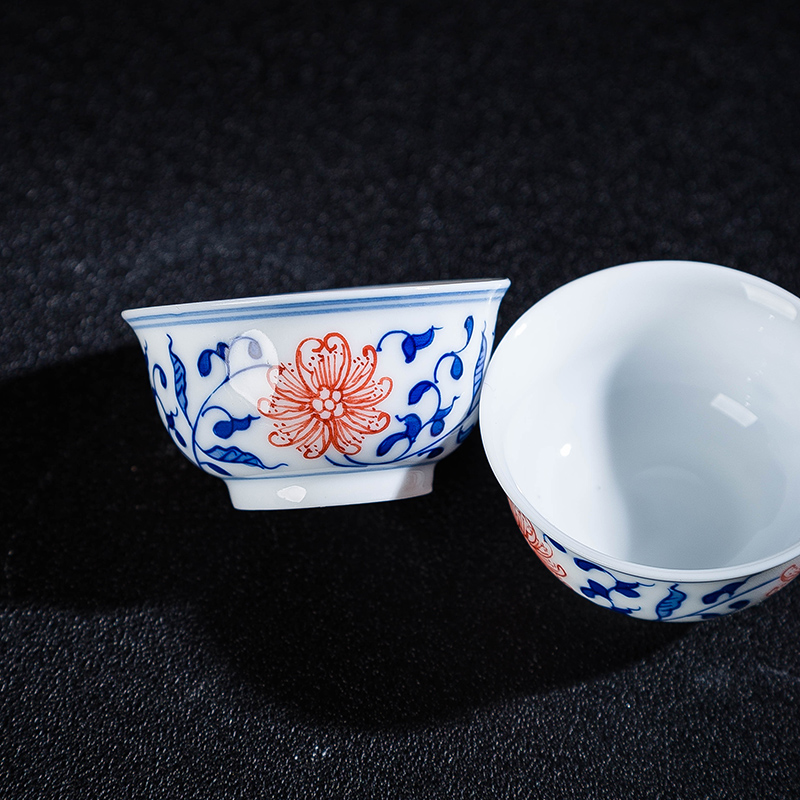 Jingdezhen blue and white youligong hand - made ceramic tea set kit kung fu tea set group 1 pot 2 take JinHe