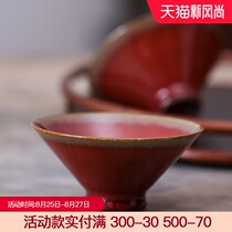  Jingdezhen ceramic handmade Langhong master cup Single cup Kung Fu tea cup Tea cup Household personal small tea bowl