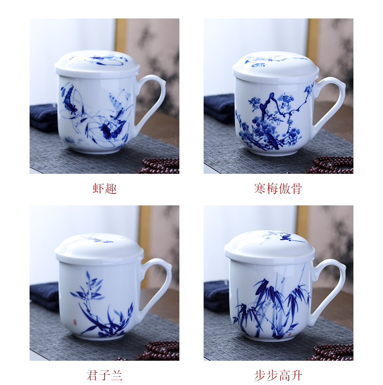 Tea office hand - made glass cup of jingdezhen ceramics filter) separation of Tea Tea cups a single office