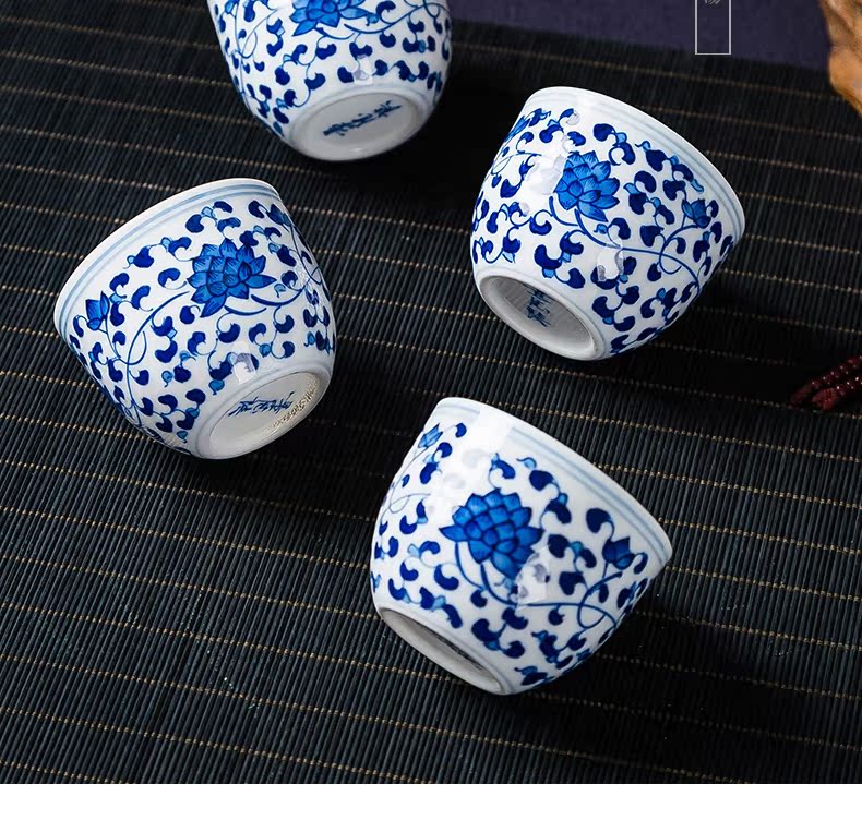 The Sample tea cup blue and white porcelain craft ceramic individual household single CPU kung fu tea master hand made small tea cups