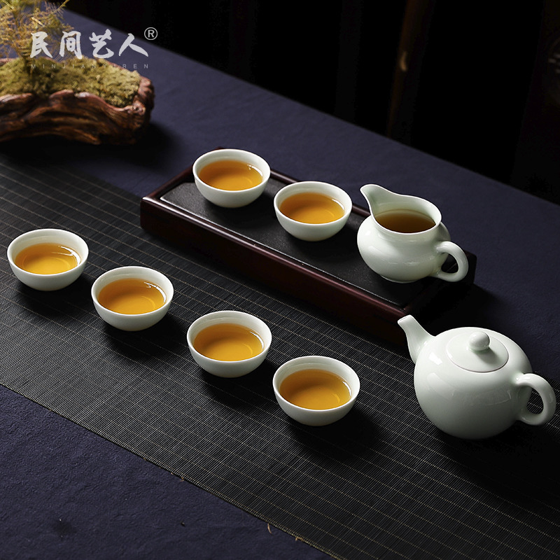 Pure checking porcelain jingdezhen kung fu tea set home tea ware teapot reasonable combination sample tea cup of tea