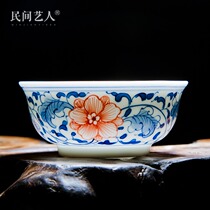 Jingdezhen ceramic hand-painted small bowl cup Kung Fu tea set Small tea bowl Tea cup Master cup Individual cup Single cup