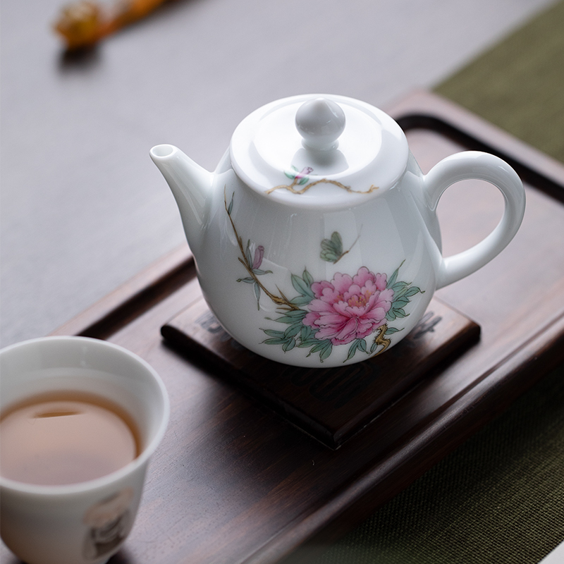 All hand hand draw pastel jingdezhen ceramic teapot kung fu tea set one little teapot use single pot of tea machine