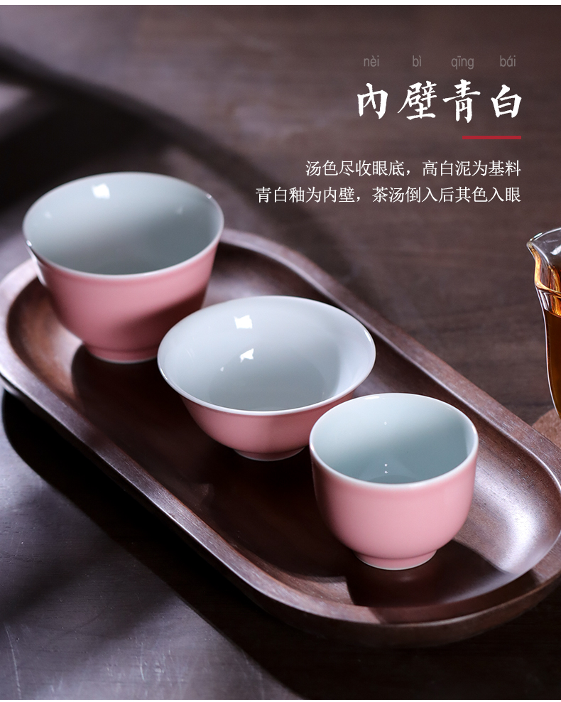 Pink color glaze master cup of jingdezhen ceramic sample tea cup manually kung fu tea set single cup small bowl individual cup