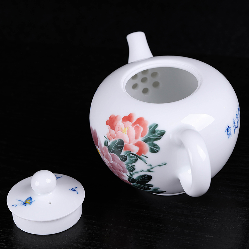 Jingdezhen hand - made under glaze color porcelain teapot kung fu tea sets pure manual single pot home tea kettle