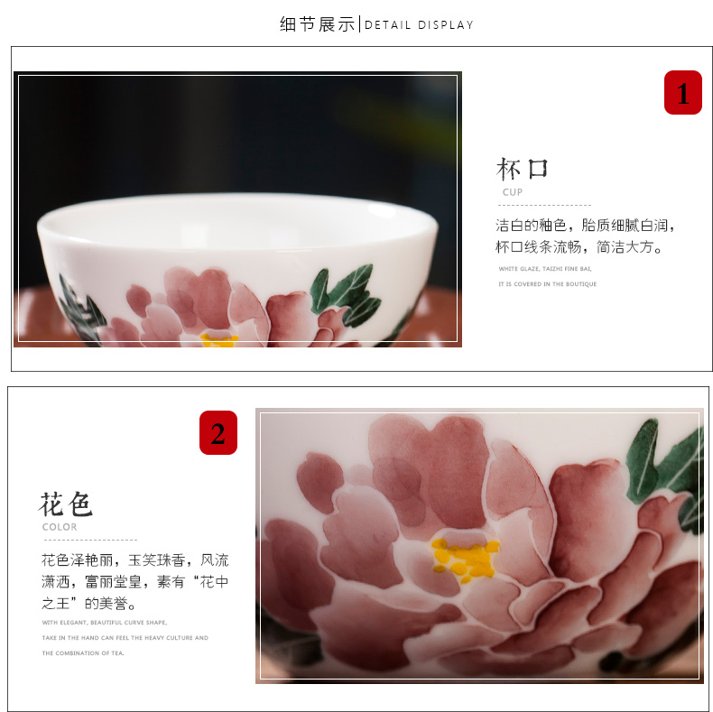 Jingdezhen ceramic hand - made sample tea cup under the glaze color master kung fu tea cup individual cup single cup cup bowl