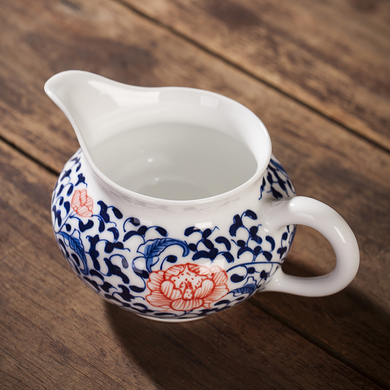 Jingdezhen porcelain glaze color hand - made under manual fair keller and kung fu tea tea points sea of blue and white porcelain tea