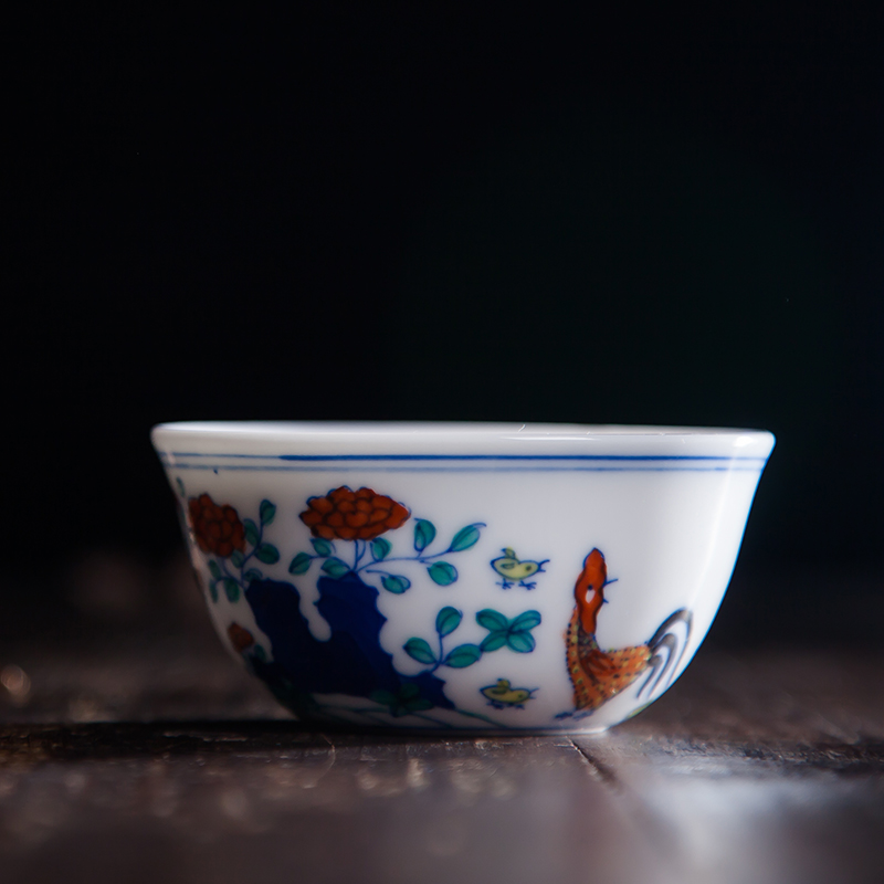 Jingdezhen ceramic color bucket sample tea cup hand - made large master cup archaize single CPU kung fu household individual cups cup