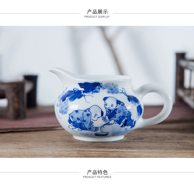 Jingdezhen Gốm sứ Kung Fu Bộ phụ kiện Cúp hội chợ Tách trà vẽ tay Nhà phân phối trà Tách trà sứ xanh và trắng - Trà sứ