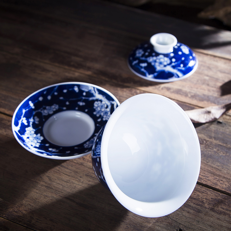 Jingdezhen ceramic hand - made mei tureen large ice