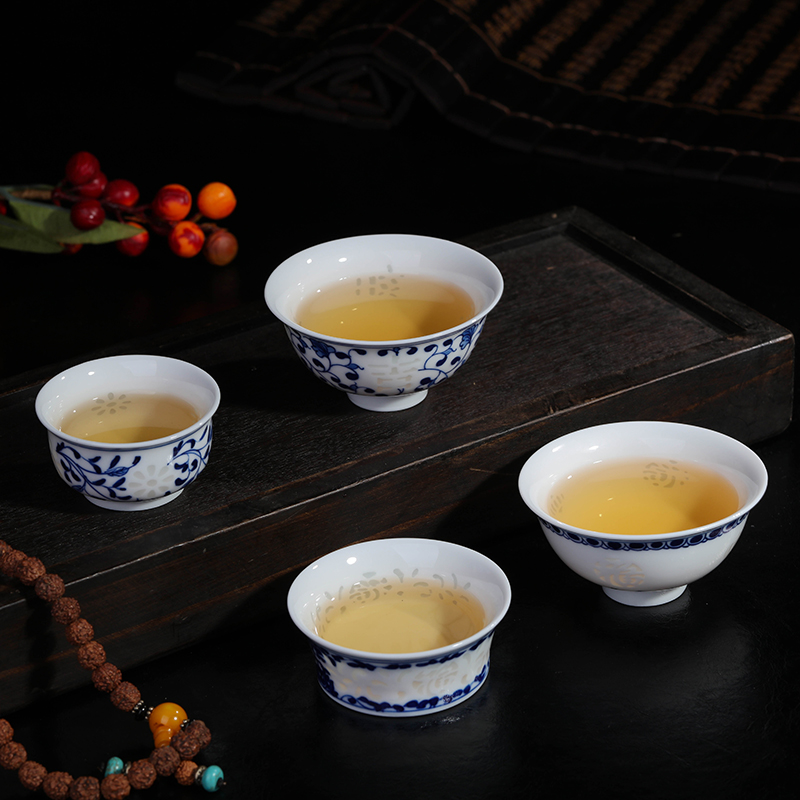 Jingdezhen porcelain and ceramic sample tea cup hand - made master cup personal cup kung fu tea cups single CPU