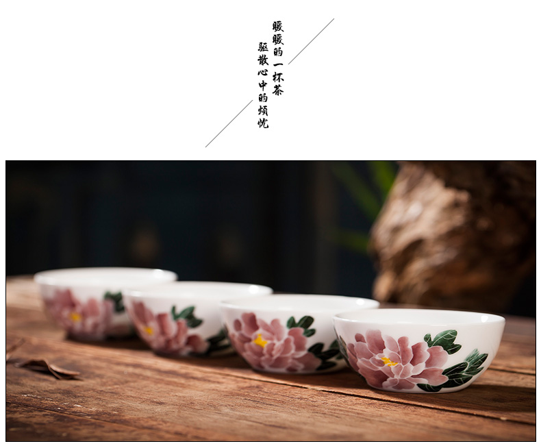 Jingdezhen ceramic hand - made sample tea cup under the glaze color master kung fu tea cup individual cup single cup cup bowl
