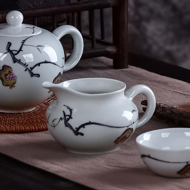 Jingdezhen ceramic hand - made color manual fair keller celadon kung fu tea tea set points and cup and cup package mail