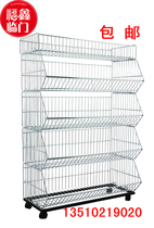 Supermarket shelves removable diagonal basket shelves pharmacy snacks convenience store promotional Net frame spray plastic storage rack